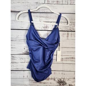 Calvin Klein Shimmery Blue Tankini Top size XS